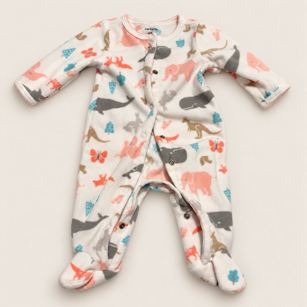 New Carters Baby Animal Bunny Newborn Sleeper Baby Pajamas Full Zip One Piece